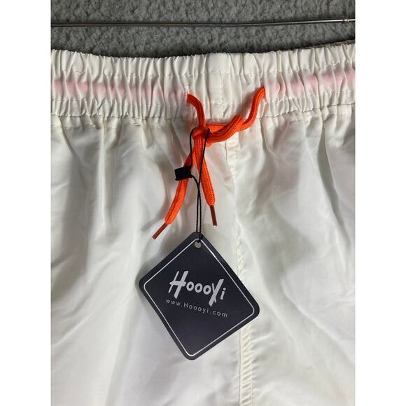 Men's White Swim Board Trunks Shorts Size L Casual Summer NEW - Picture 5 of 10